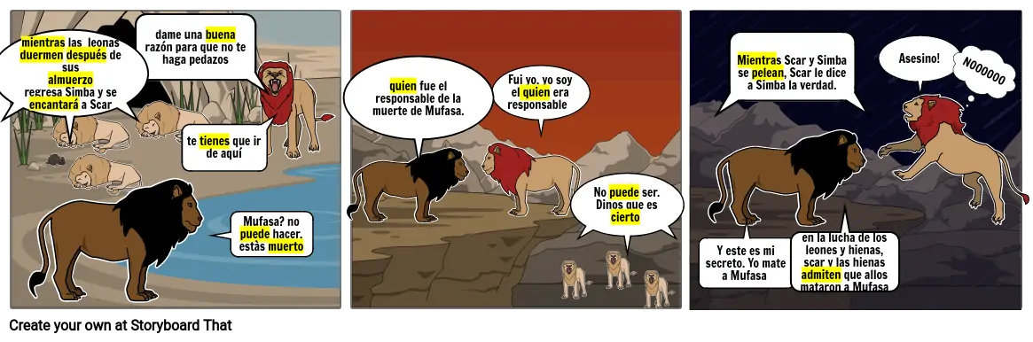 Lion King Spanish Homework