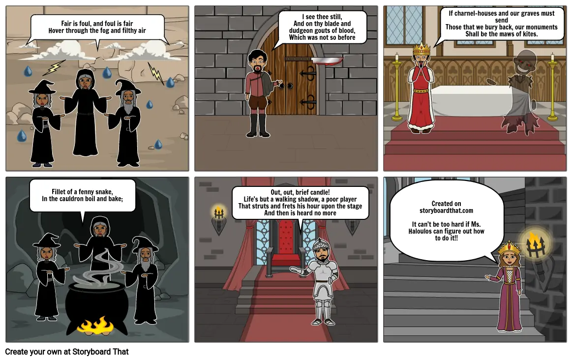 Macbeth Literary Devices Storyboard