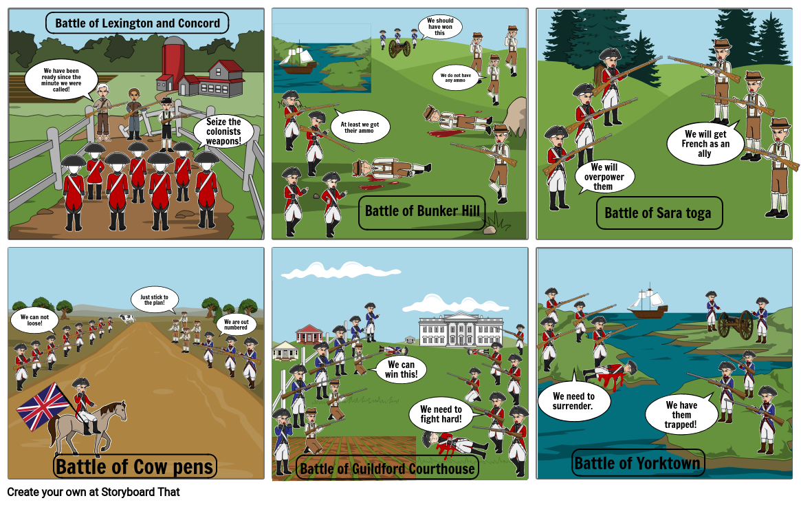 Battles of the American Revolution Storyboard