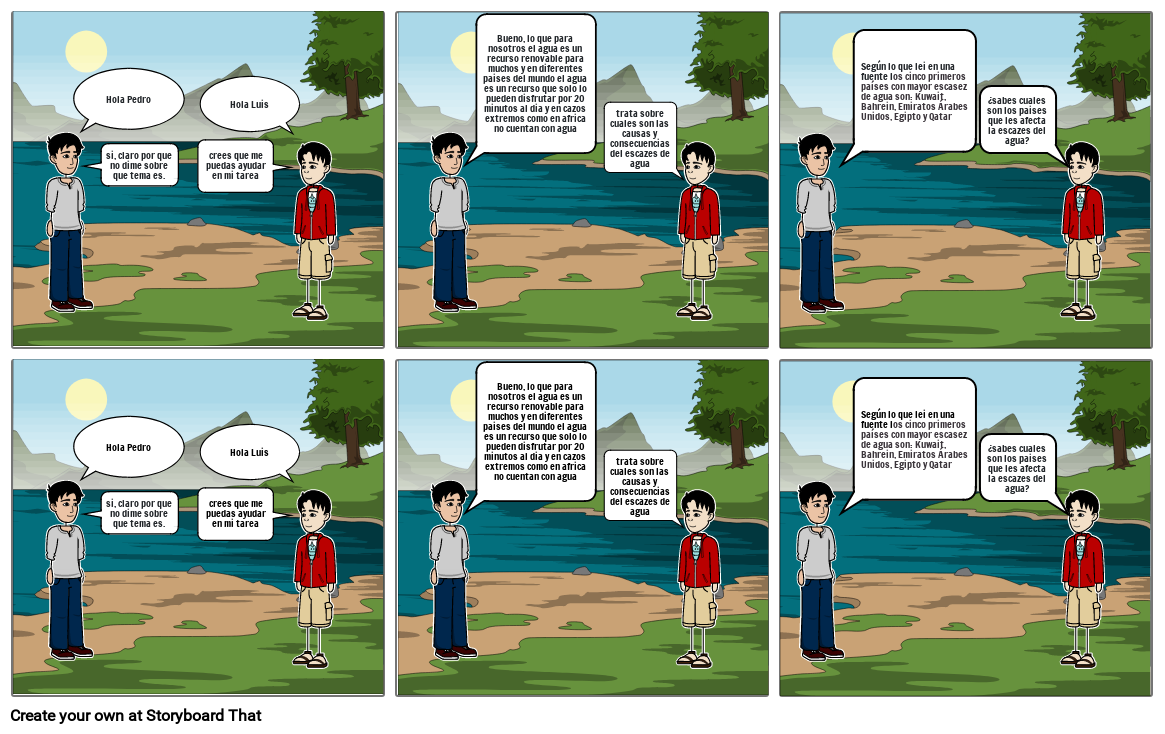 Historieta De La Escasez Del Agua www.storyboardthat.com