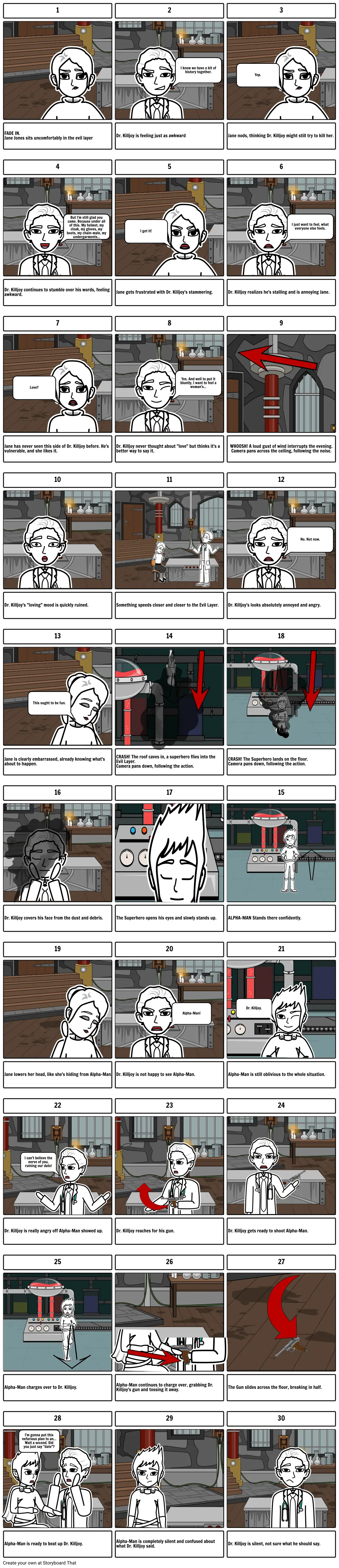 A Date With A Super Villain Storyboards