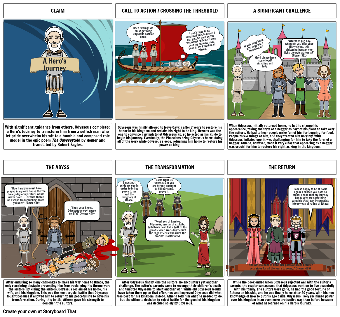 Odysseus' Journey Storyboard by alliedownes