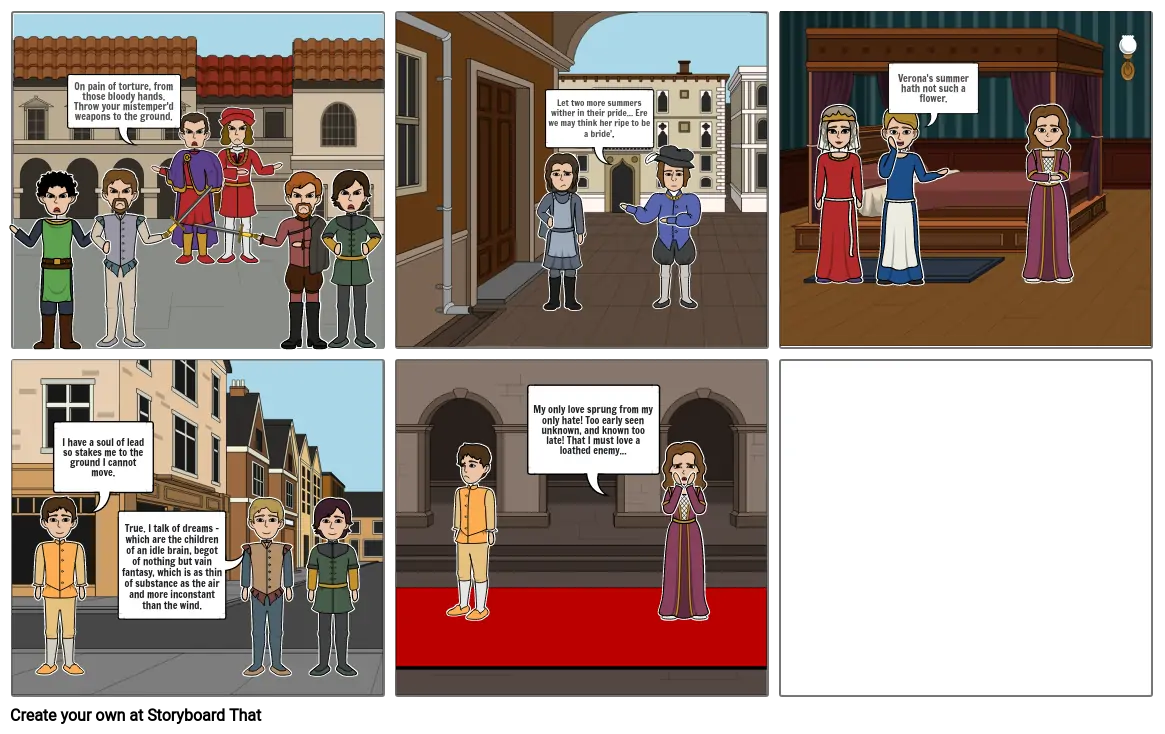 Romeo and Juliet Act 1 Storyboard