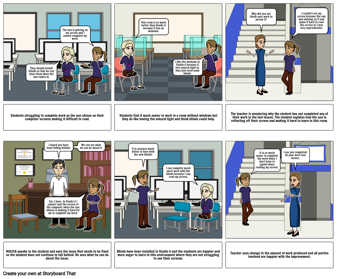 Blinds in classrooms Storyboard by amberleyb23