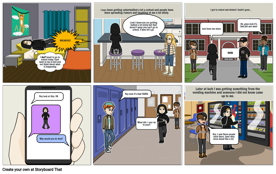 Bullying examples PT1 Storyboard by amccosh