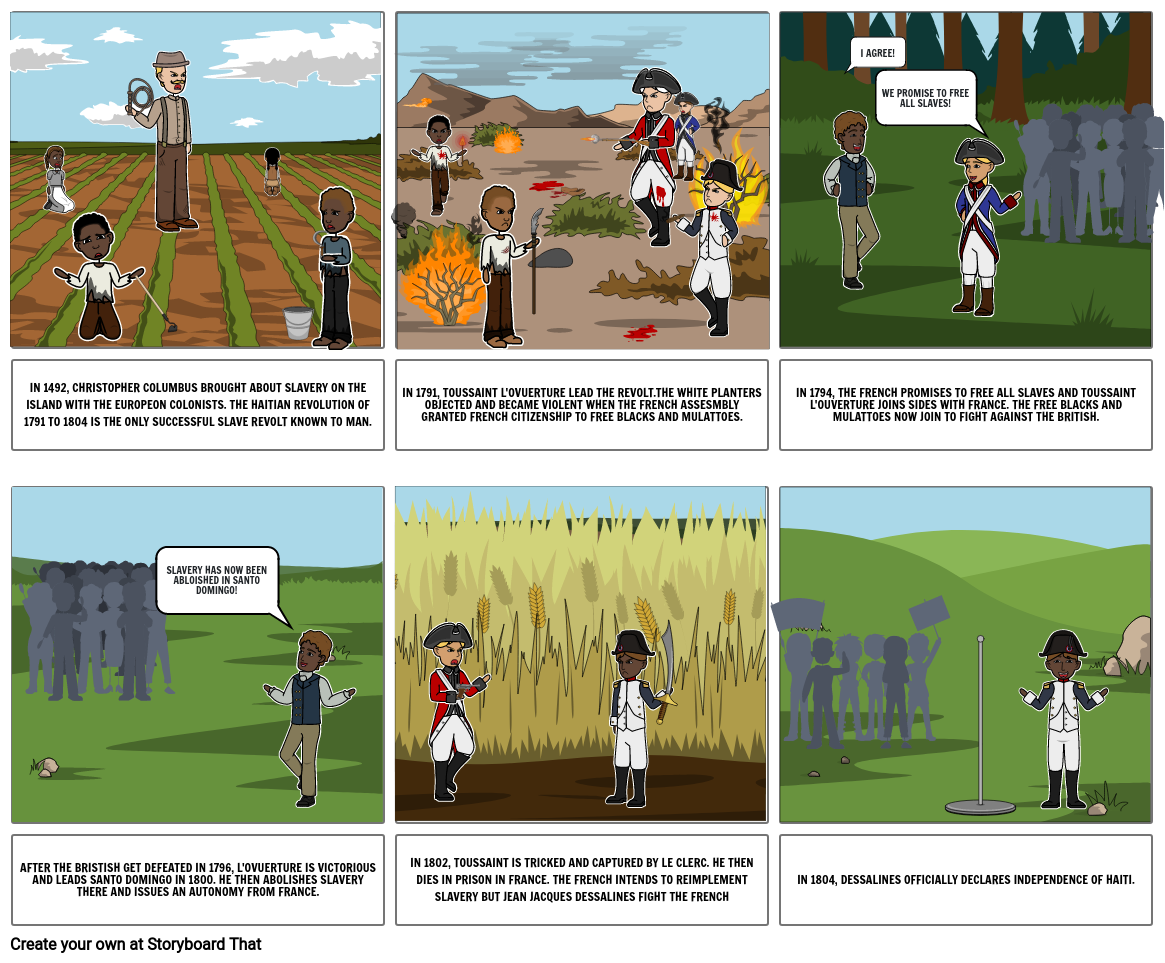 The Haitian Revolution Storyboard by amelia-12334