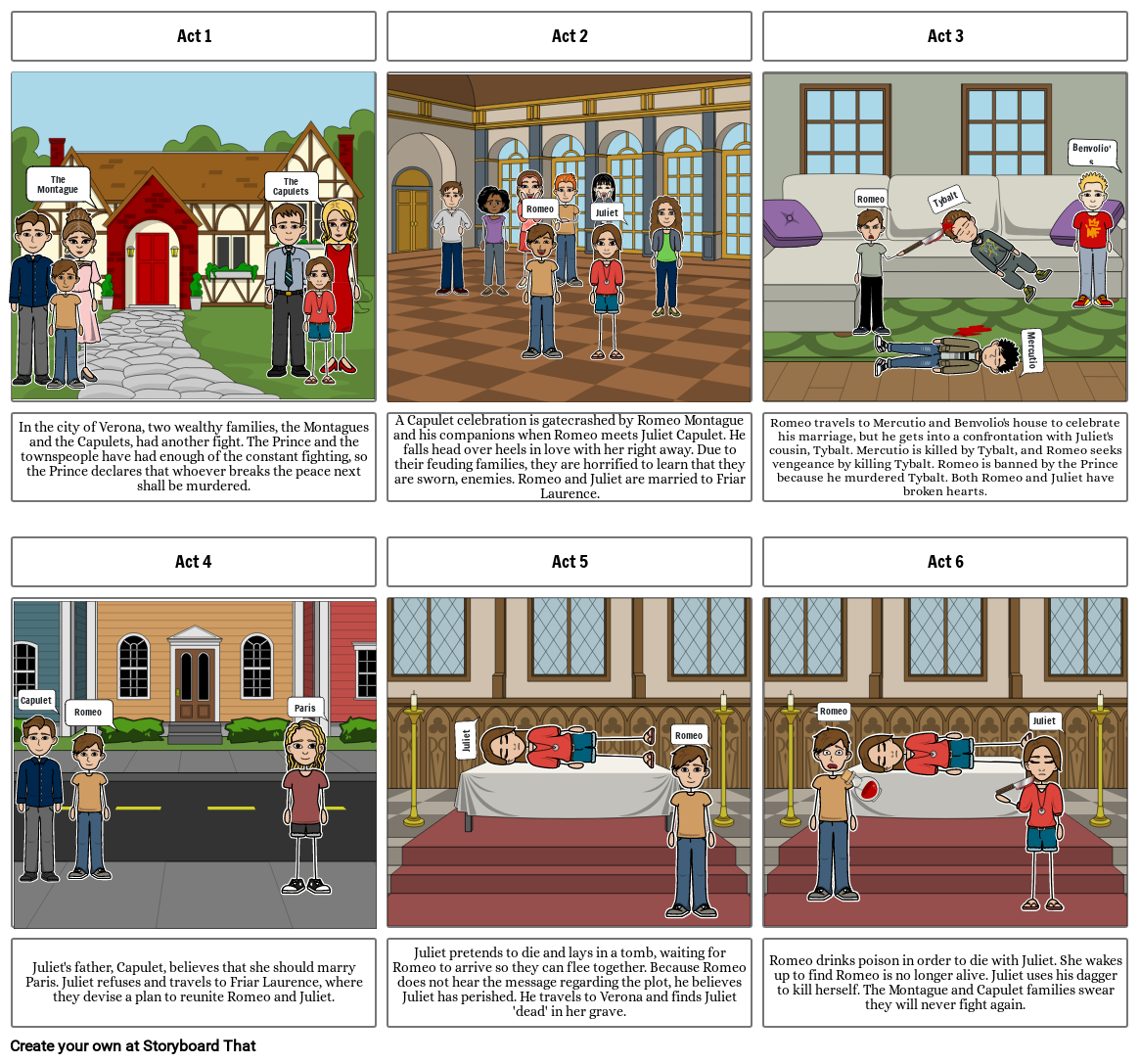 Romeo and Juliet Storyboard by amelia50681