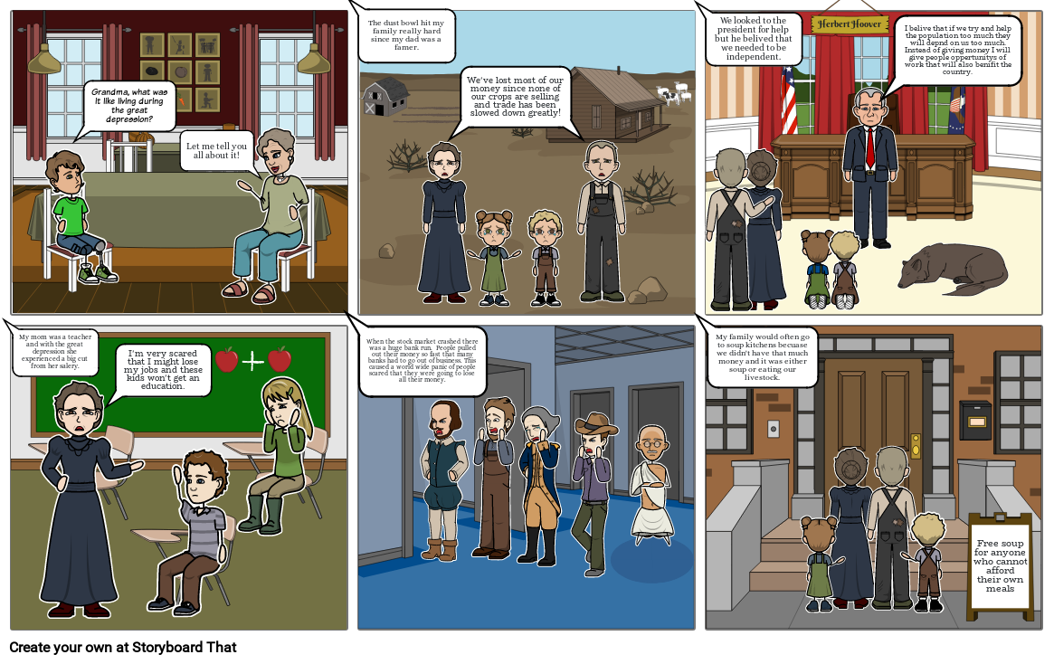 Great Depression StoryBoard Storyboard by amelia_zoldak