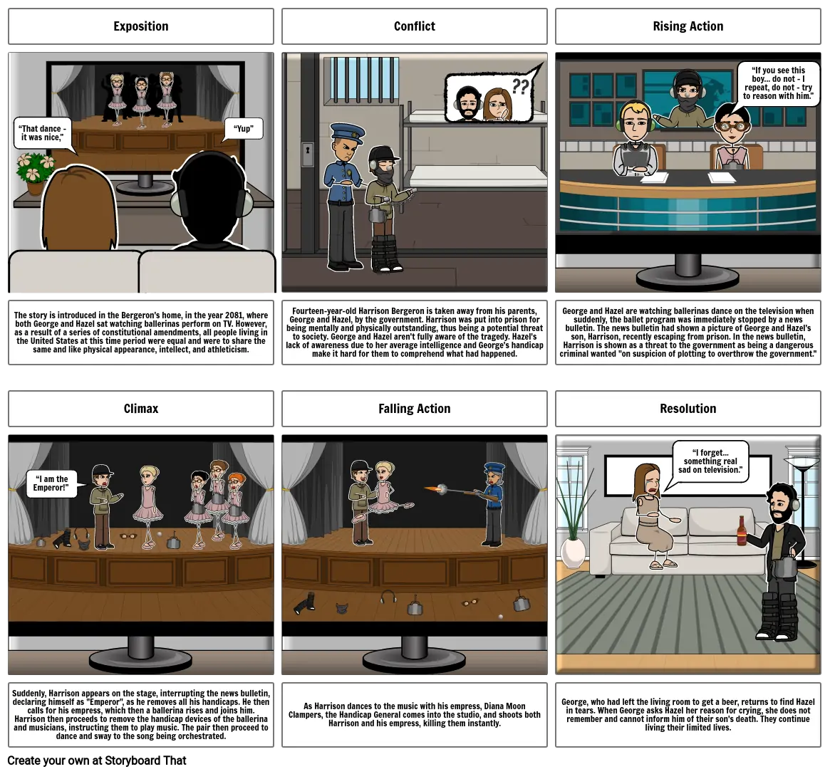 &quot;Harrison Bergeron&quot; Storyboard