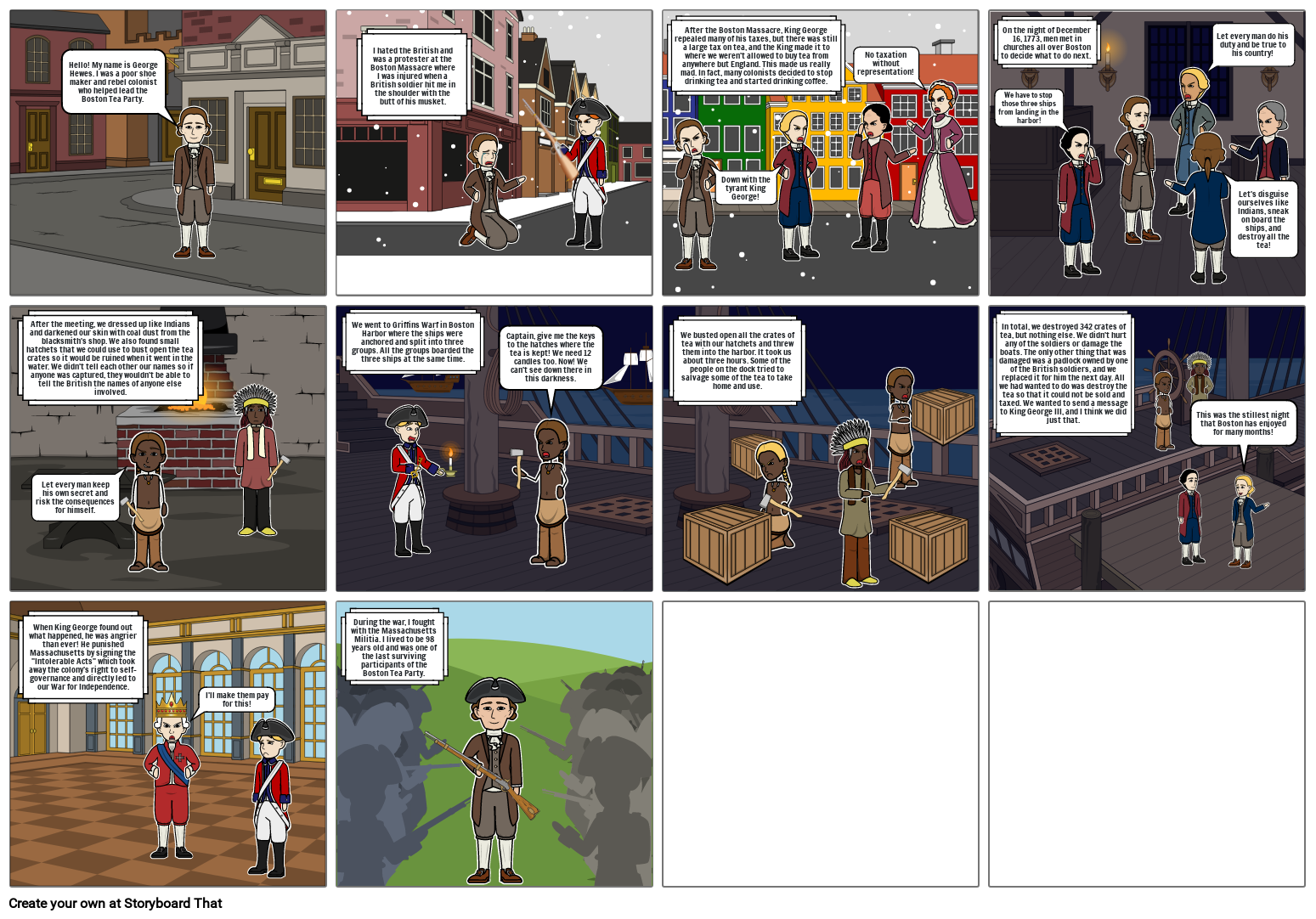 Boston Tea Party Storyboard by amy41277
