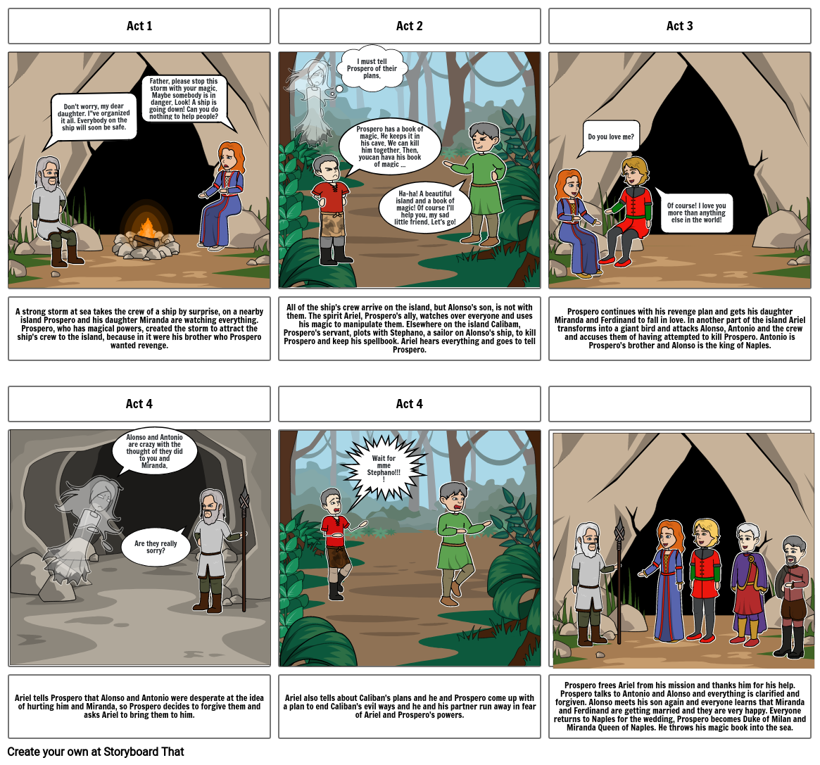 The Tempest Storyboard Teaching Resources 