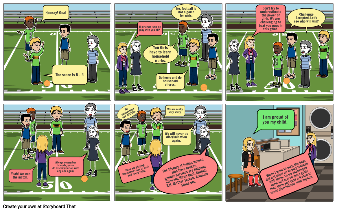 Standing Up Against Discrimination Storyboard by angel_patel