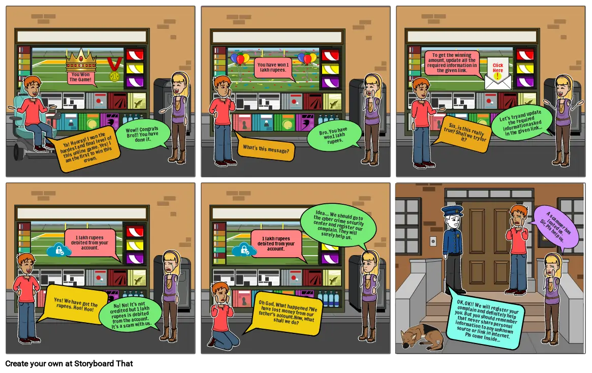 Comic Strip :-    Internet - Cyber Security, Angel Patel,7th B