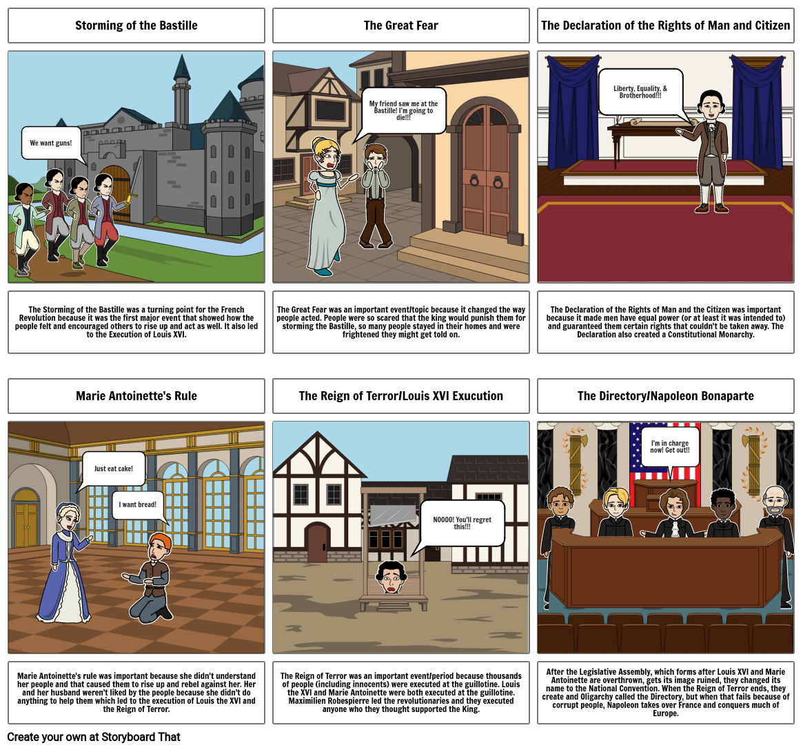 Key Events: French Revolution Storyboard by ann1ka