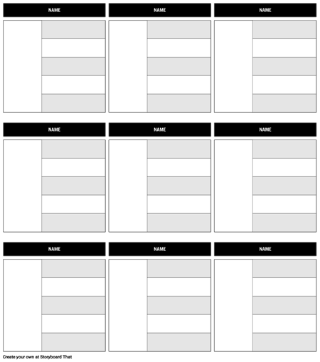 Character Map Templates | Character Traits Analysis Web