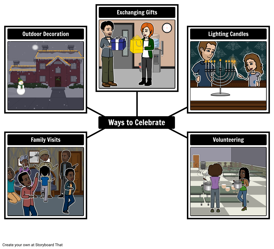 Winter Holidays Ways to Celebrate Storyboard