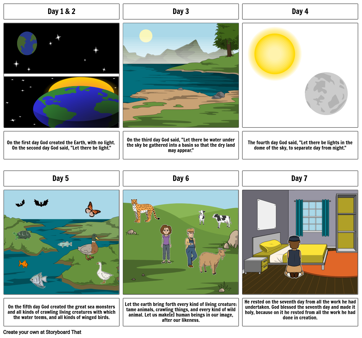 7 Day Creation Storyboard by annadelsing