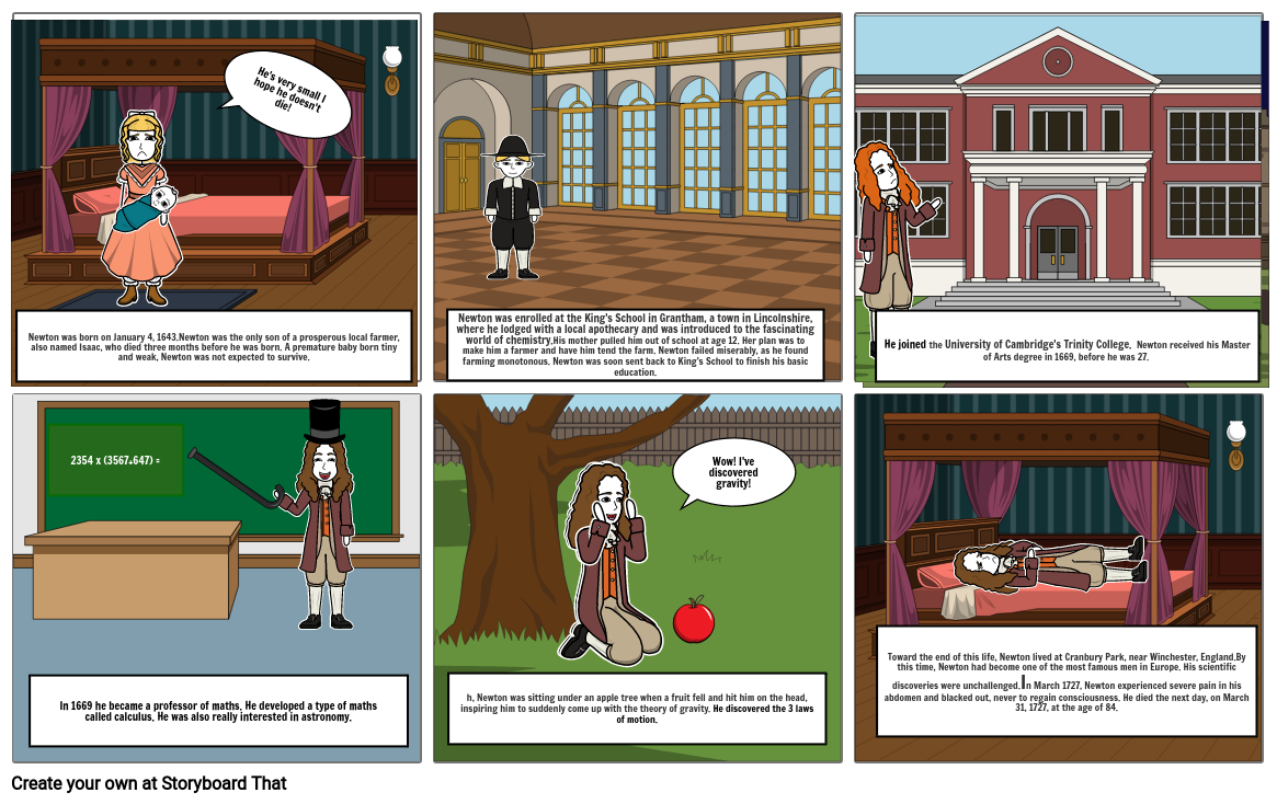Storyboard Of Issac Newton Storyboard By Annm 0698