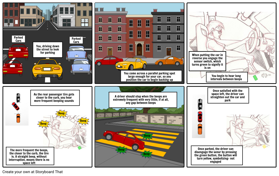 Parking Sensor Storyboard by anthonymorano