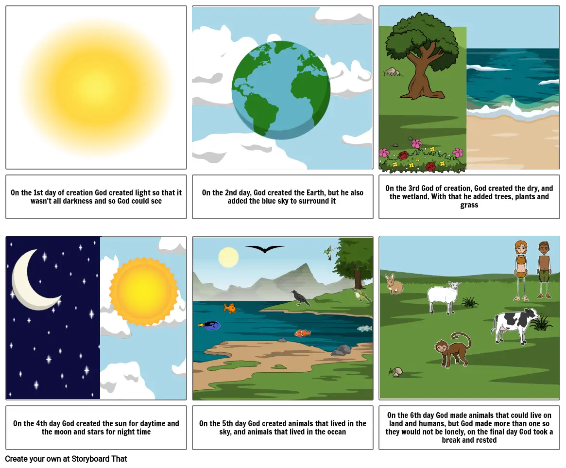 The creation story Storyboard by apple100