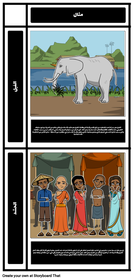 الموضوعات والرموز، والزخارف في "اطلاق النار على الفيل"