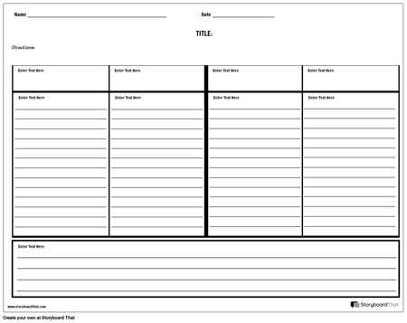 أربعة ملاحظات العمود مع الخطوط والملخص