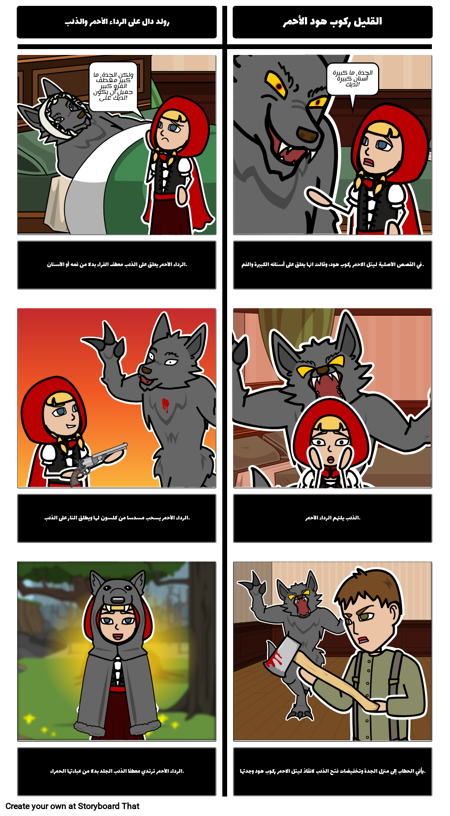 الرداء الأحمر والذئب - قارن / التباين