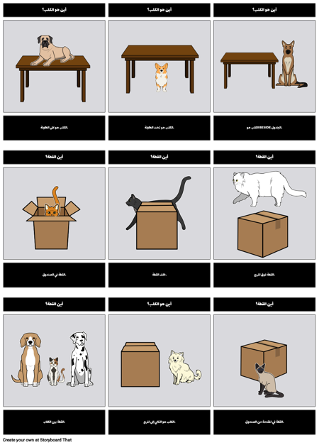 حروف الجر من المكان: الأساسية