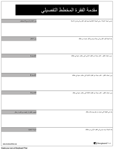 مقدمة فقرة الخطوط العريضة