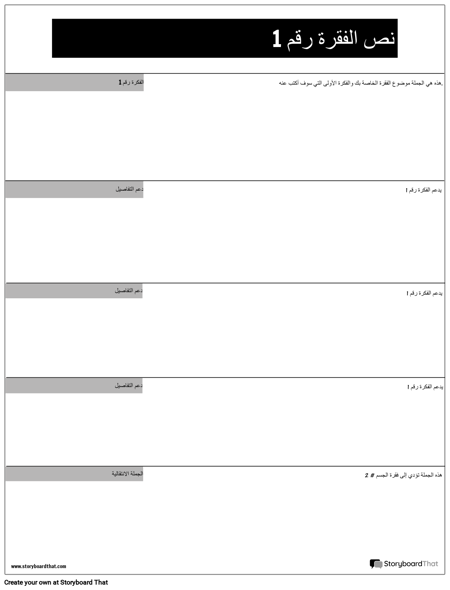 فقرة الجسد # 1 مخطط تفصيلي