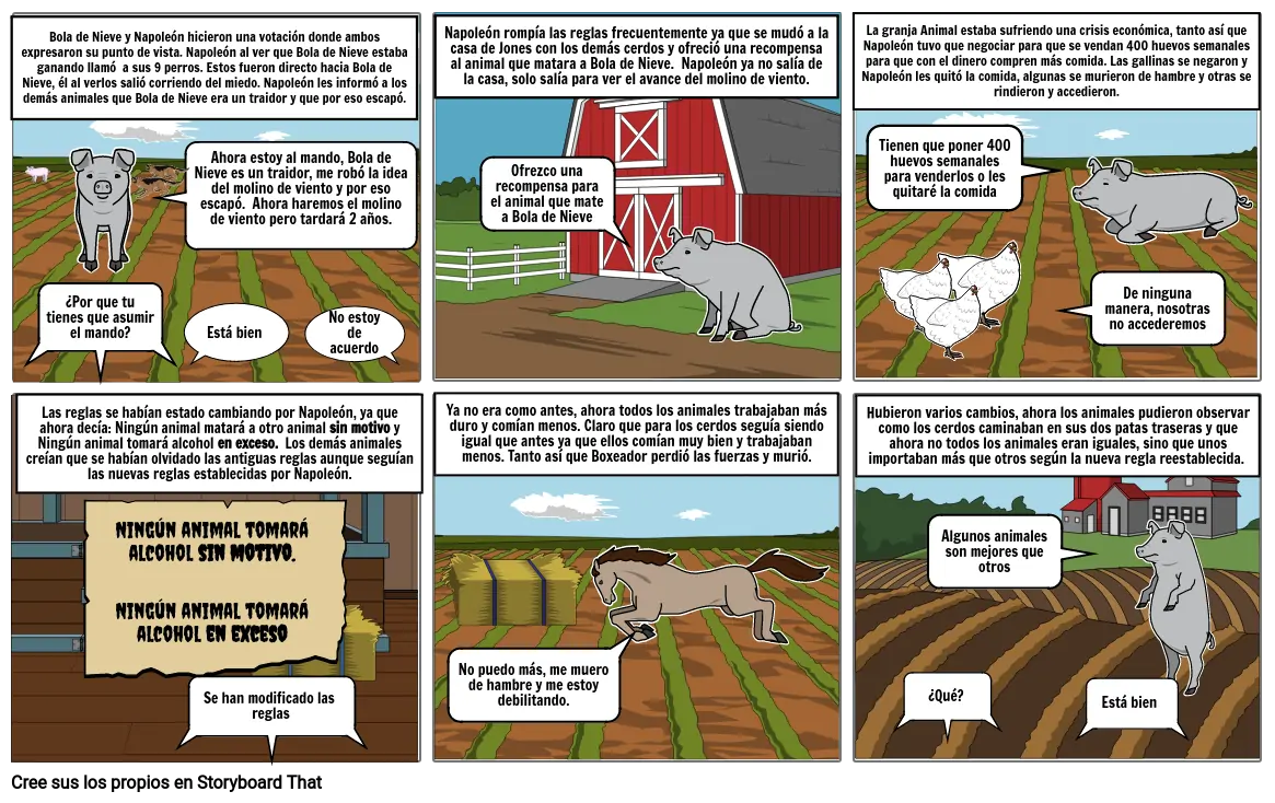 Historieta de Rebelión en la granja