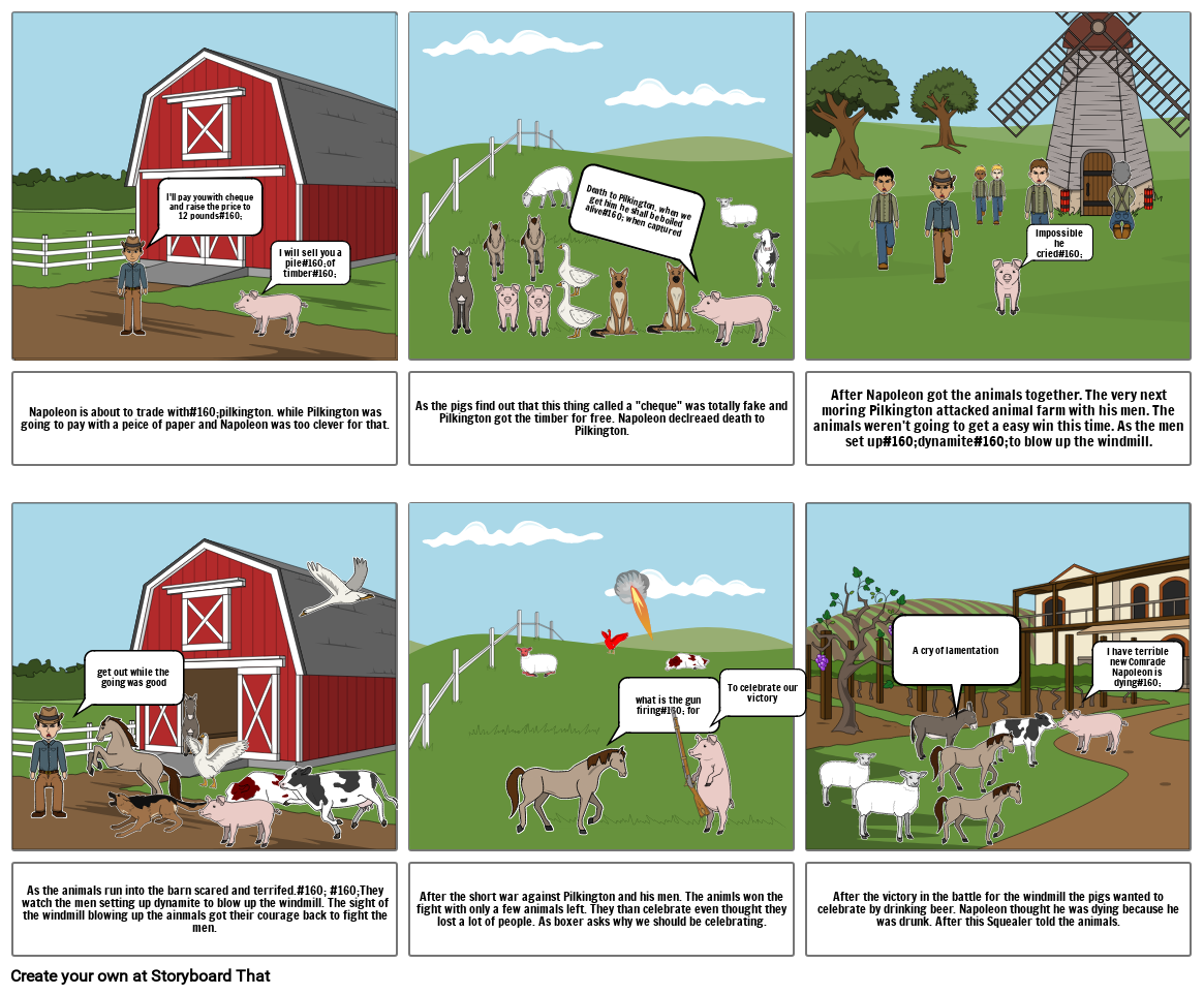 Ch 8 Animal Farm Storyboard by aschick-2