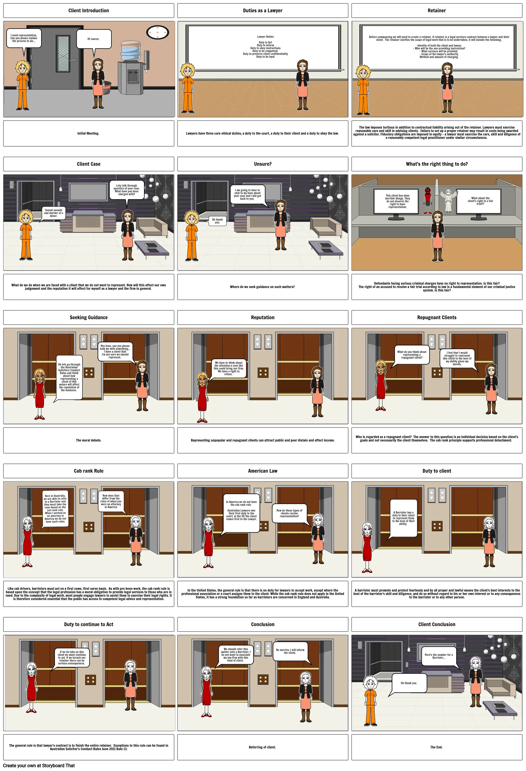 Legal Professional Conduct Storyboard por ashleaamiller