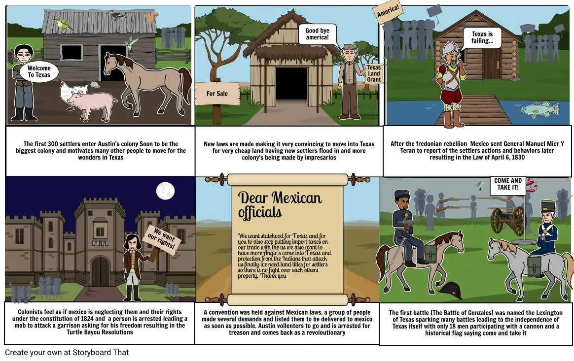 Texas History Storyboard