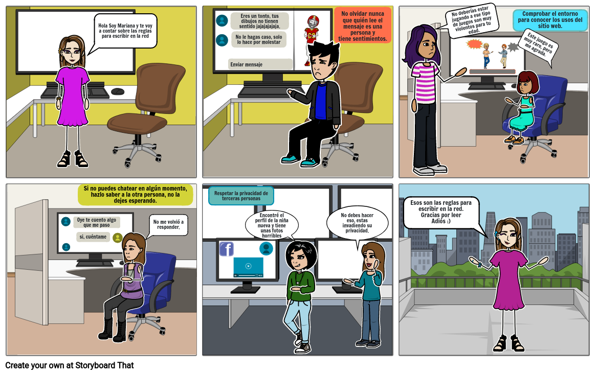 La Netiqueta-como Comportarse En Internet Storyboard