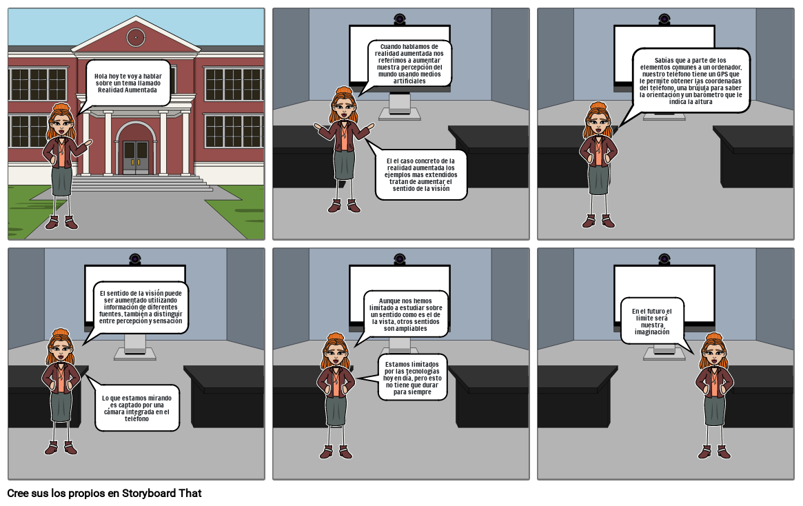Historieta de la realidad aumentada Storyboard