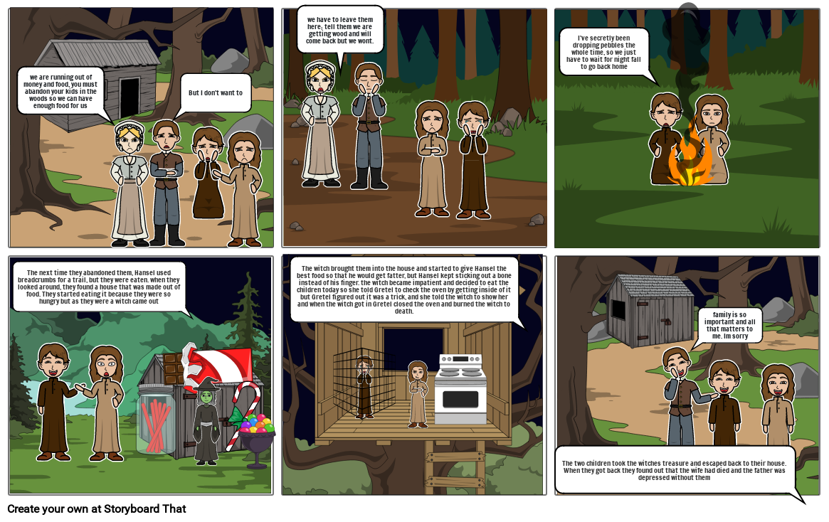 hansel and gretel Storyboard por ava36393