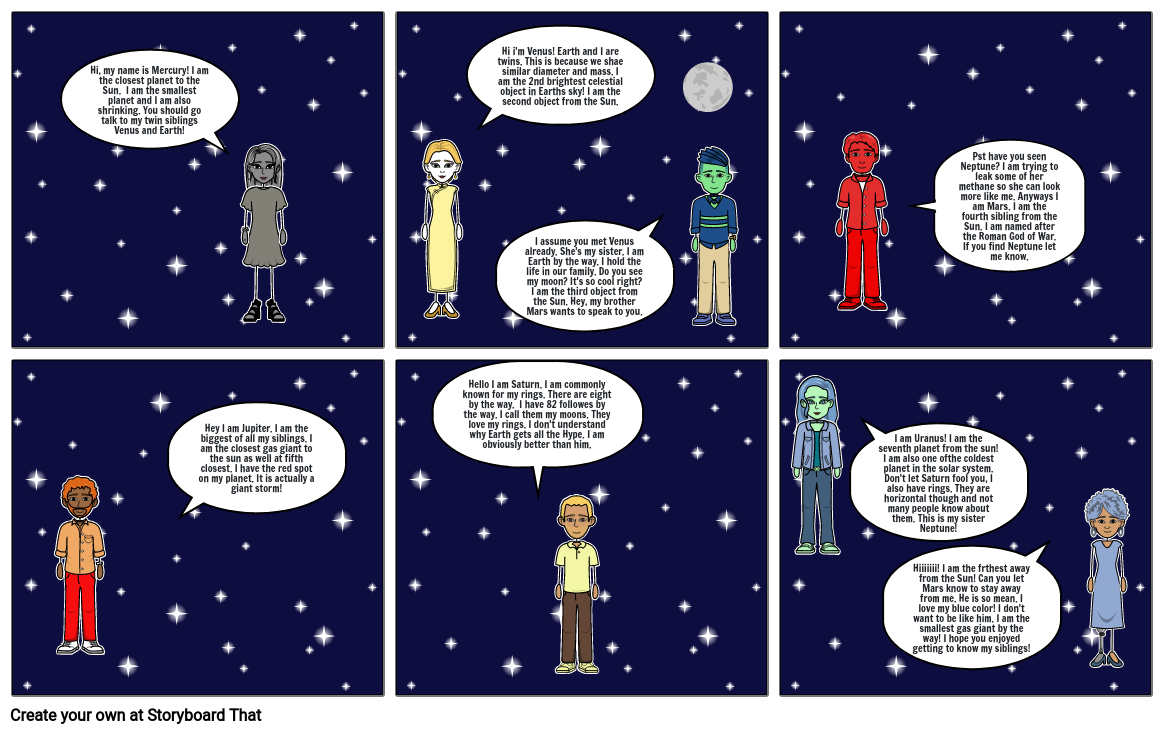 Solar System Comic Strip