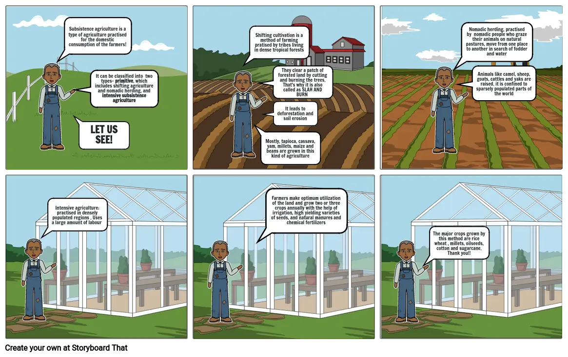 SUBSISTENCE AGRICULTURE Storyboard por avnita2008