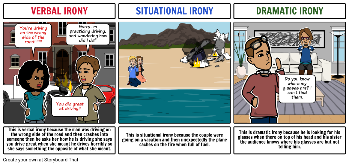 Verbal Dramatic Situational Irony Storyboard