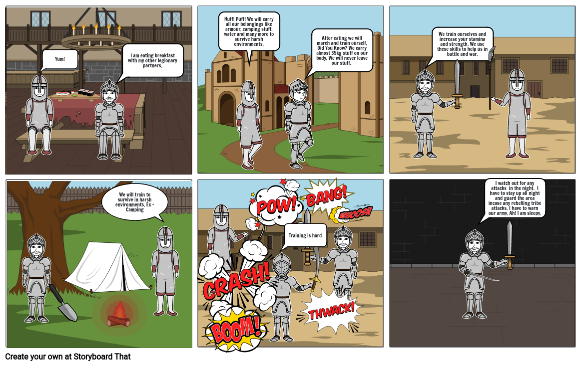 Life of a Roman Legionary Storyboard by ayaan7623