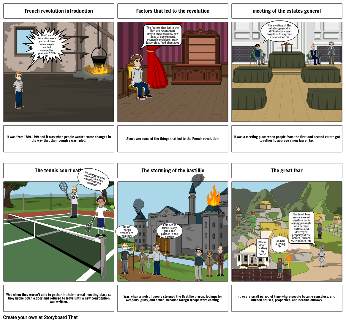 French revolution part 1 Storyboard por aydenhallstrom