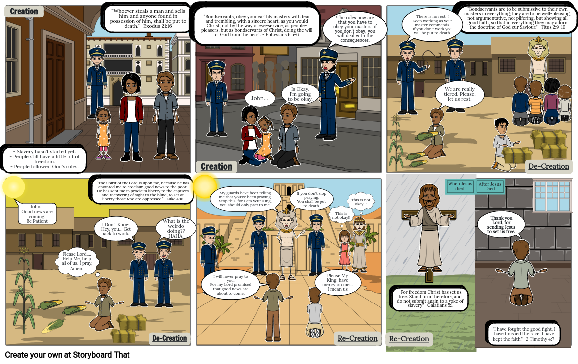 Creation, De-Creation, & Re-Creation Story Comic Strip