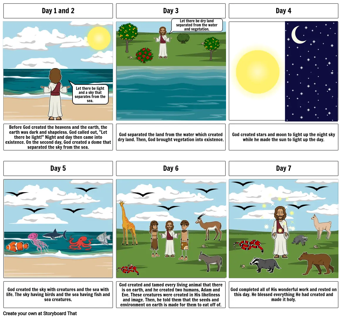 The 7 Days of Creation Storyboard par b0e9fbd0