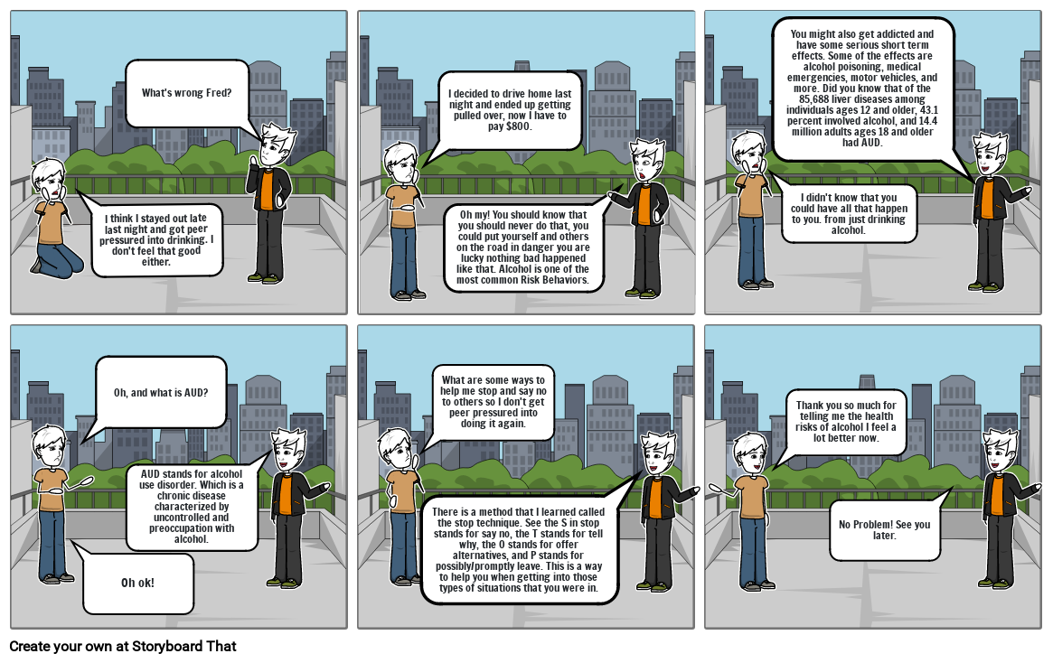 Health Risk Behavior Comic Strip