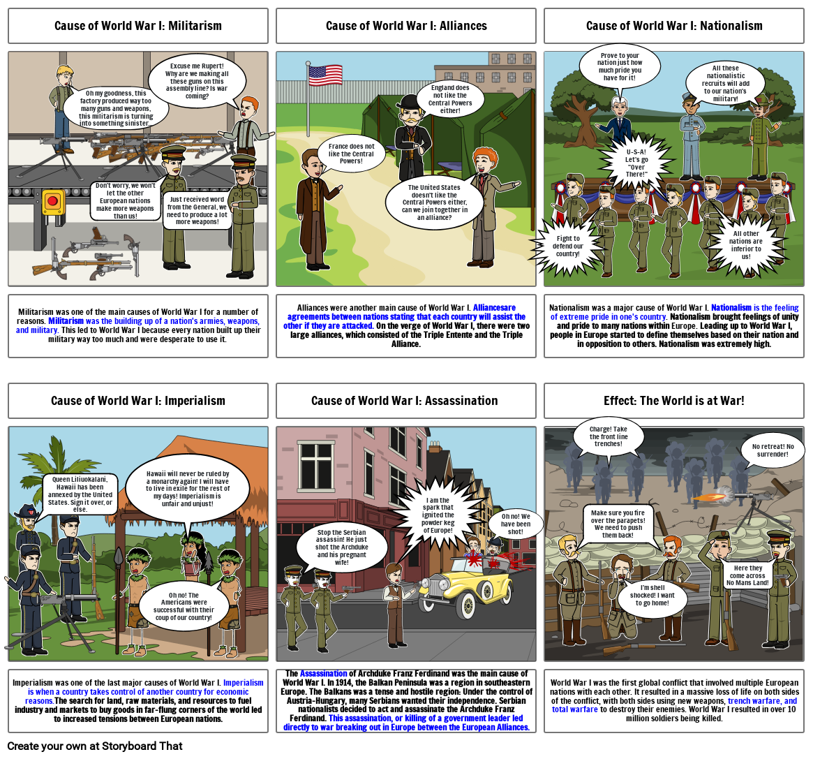 Causes And Effects Of World War I Storyboard By B1ae0aab