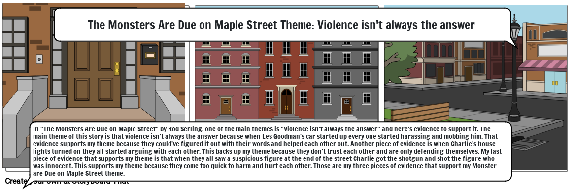 The Monsters Are Due on Maple Street Theme: Violence isn&#39;t always the answe