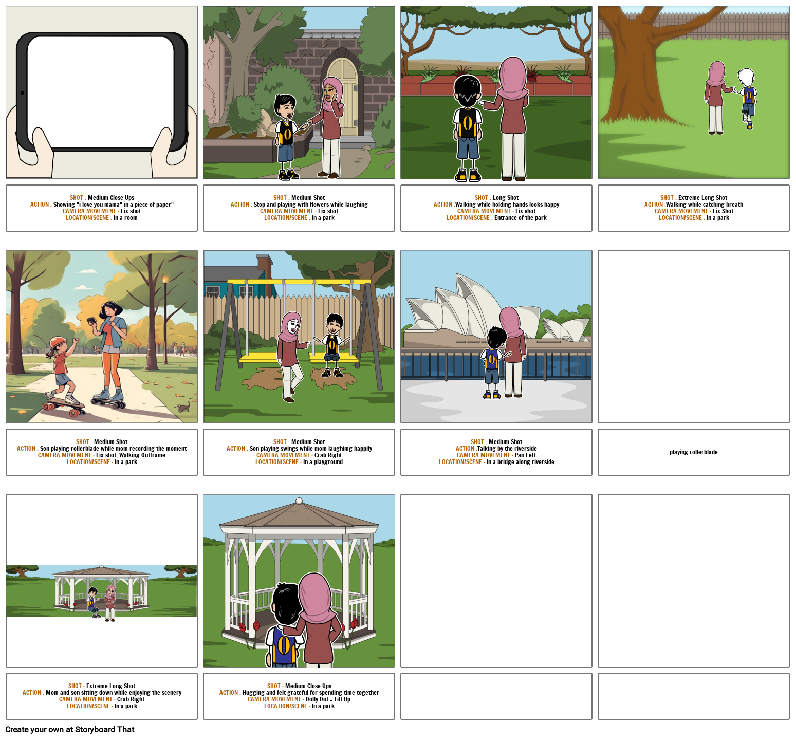 MOM & LIFE BROADCASTING STORYBOARD