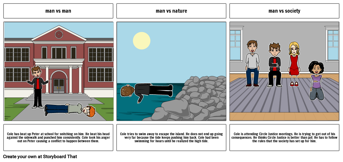 Touching Spirit Bear Conflict Storyboard