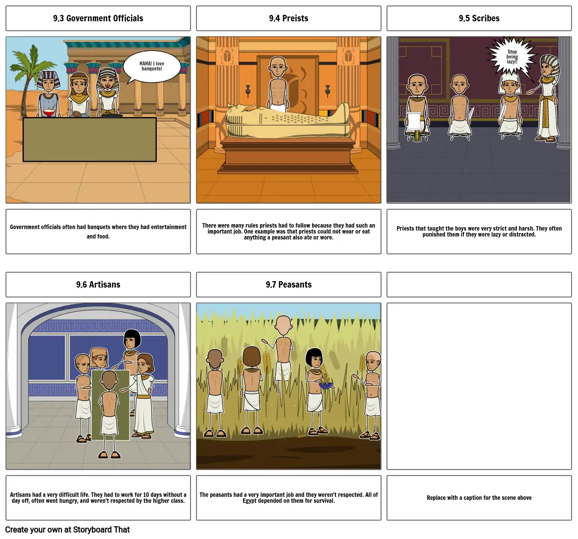 Daily Life In Ancient Egypt Storyboard By B27db90a